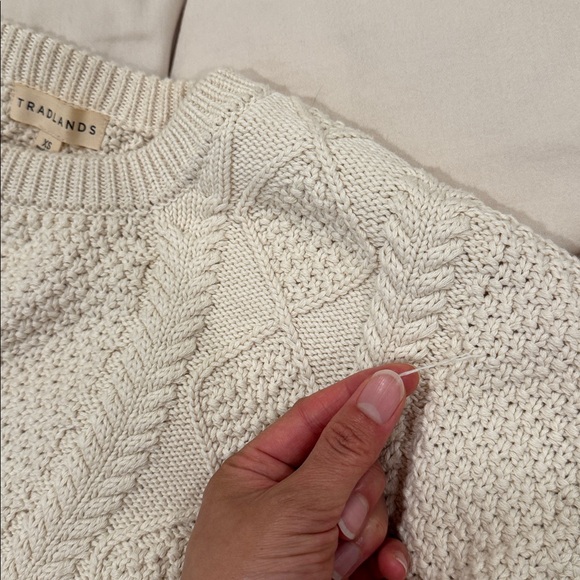 Tradlands 100% Cotton Sweater in Cream - Picture 6 of 6